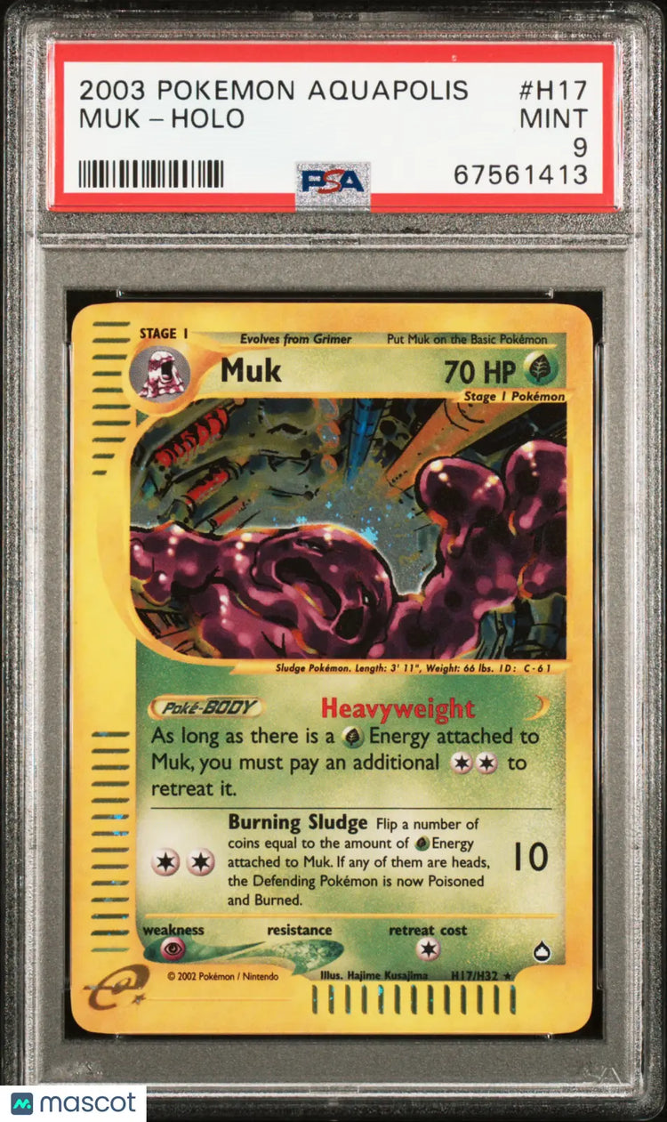 2003 Pokemon Aquapolis Muk Holo PSA 9 H17/H32 