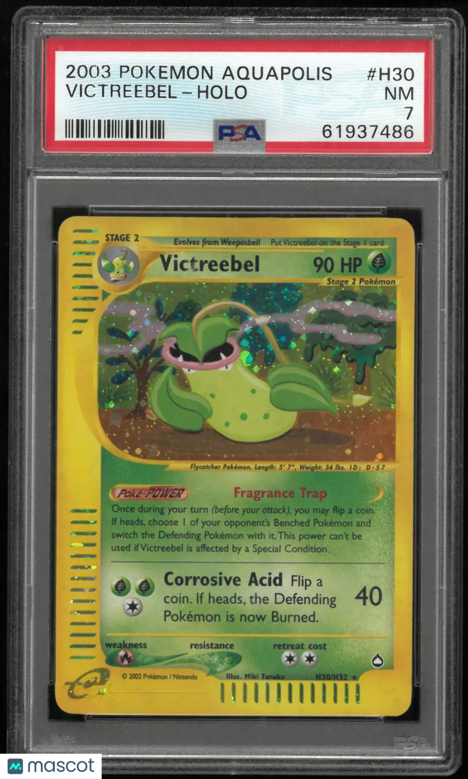 2003 Pokemon Aquapolis Victreebel Holo H30/H32 PSA 7 