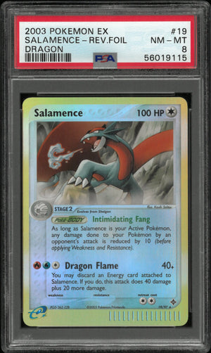 2003 Pokemon EX Dragon Salamence-Reverse Foil 19/97 PSA 8 
