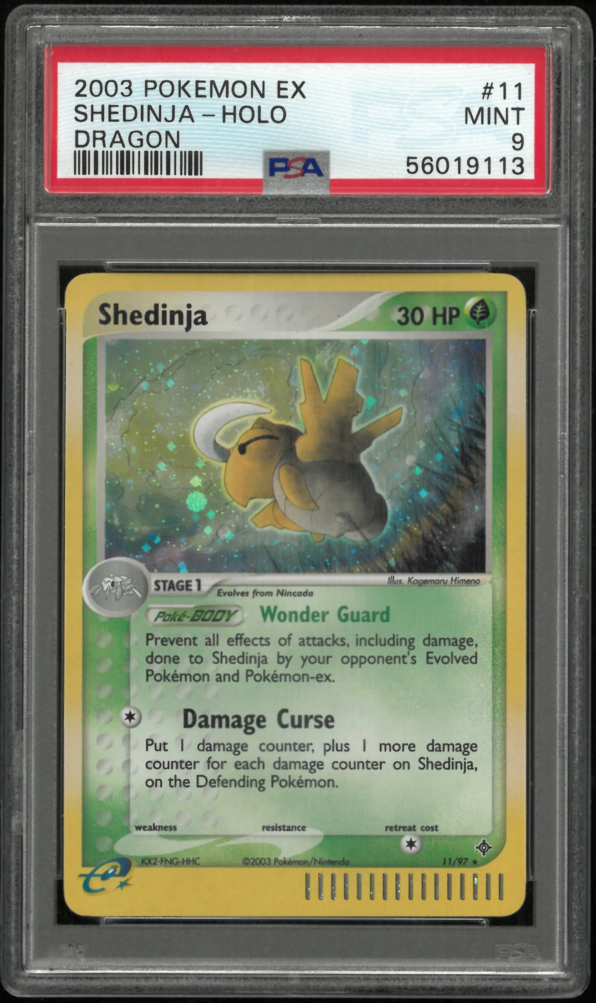 2003 Pokemon EX Dragon Shedinja Holo 11/97 PSA 9 