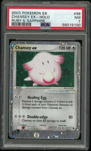 2003 Pokemon EX Ruby & Sapphire Chansey EX Holo 96/109 PSA 7 