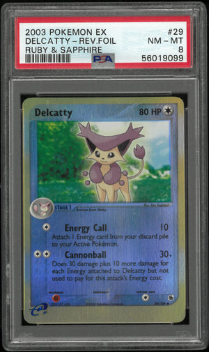 2003 Pokemon EX Ruby & Sapphire Delcatty-Rev. Foil Ruby & Sapphire 29/109 PSA 8 