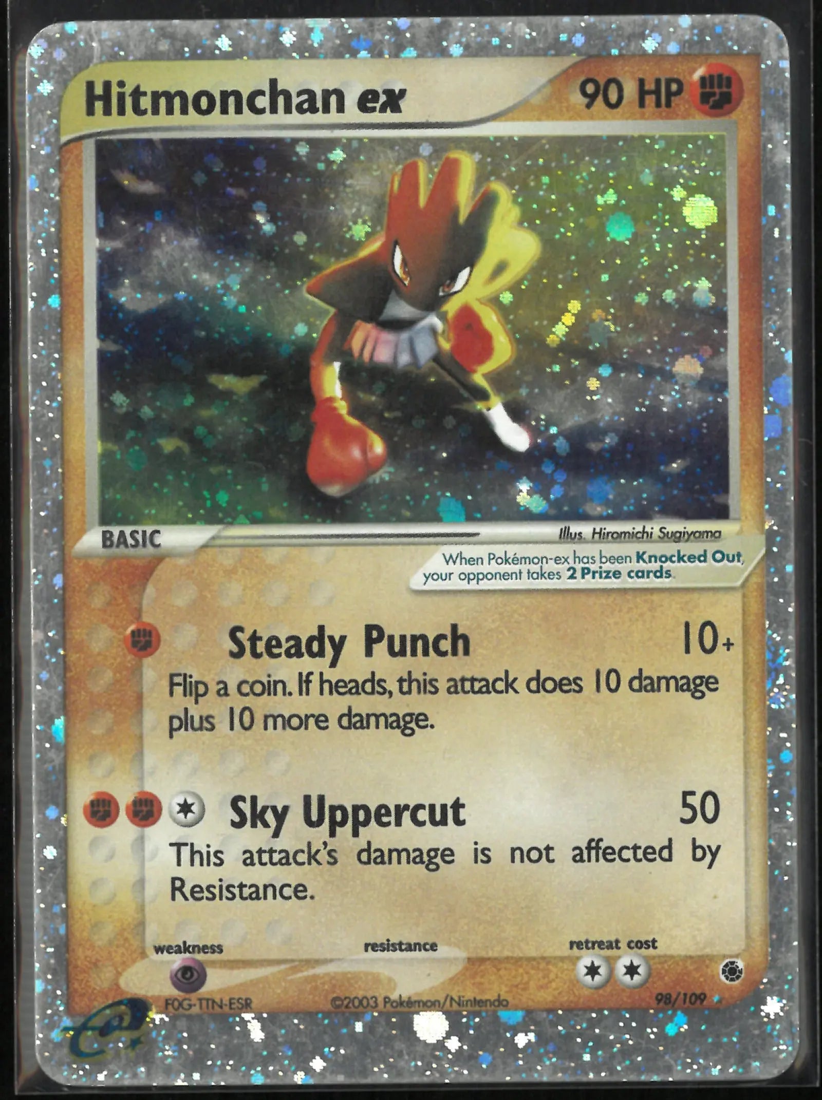 2003 Pokemon EX Ruby & Sapphire Hitmonchan ex Ultra Rare 98 LP 