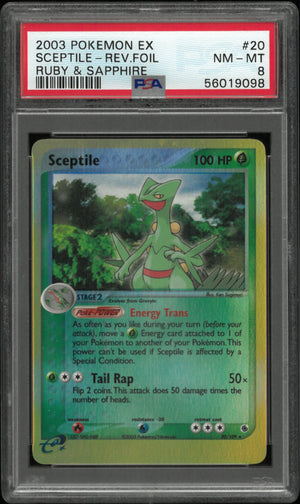 2003 Pokemon EX Ruby & Sapphire Sceptile Reverse Foil 20/109 PSA 8 Pop 37 