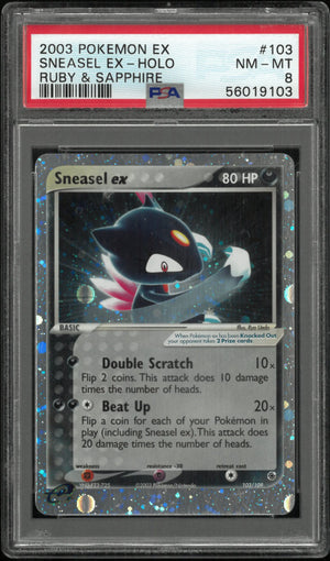 2003 Pokemon EX Ruby & Sapphire Sneasel EX Holo Ruby & Sapphire PSA 8 #103 