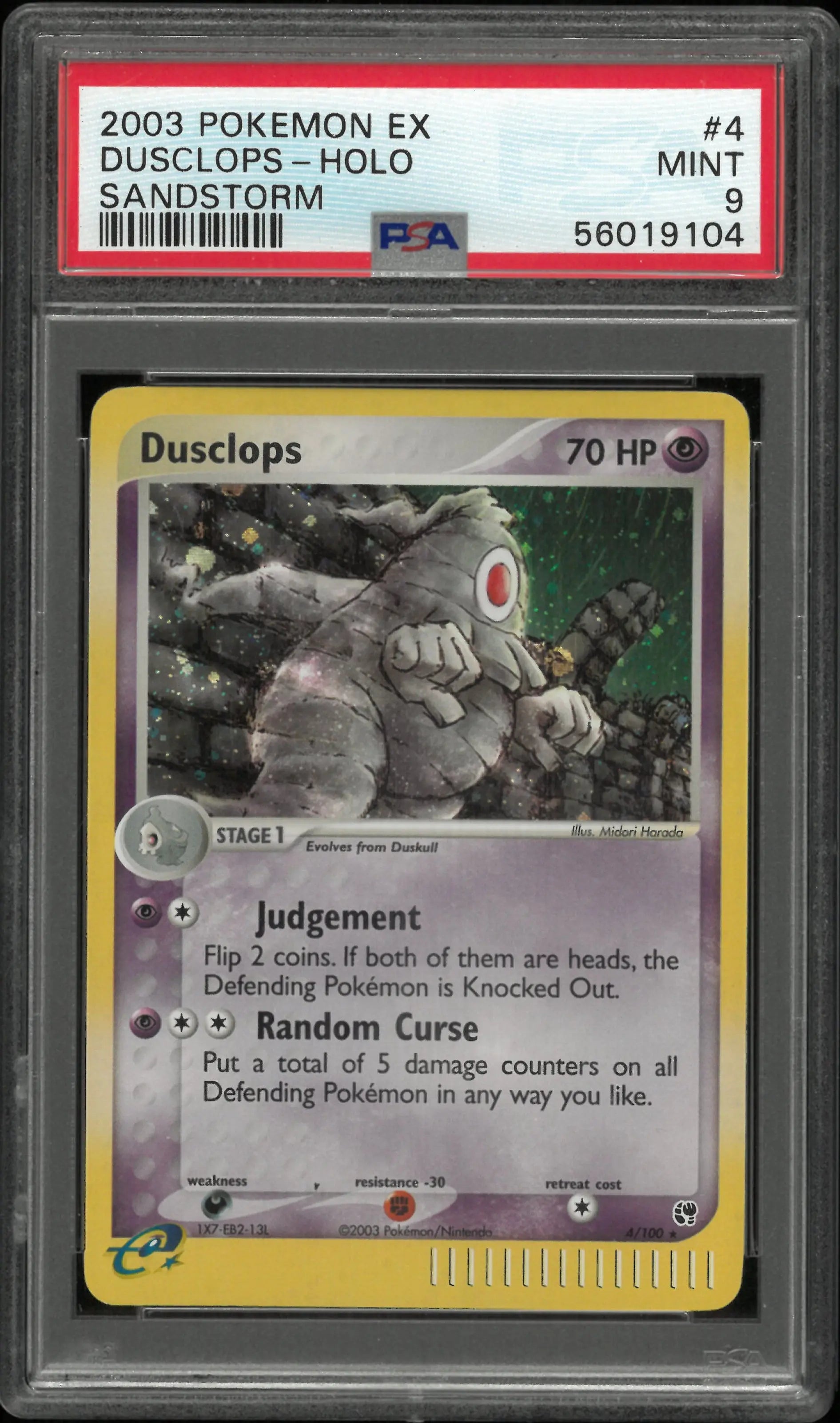 2003 Pokemon EX Sandstorm Dusclops Holo Sandstorm 4/100 PSA 9 