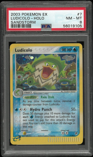 2003 Pokemon EX Sandstorm Ludicolo Holo 7/100 Sandstorm PSA 8 