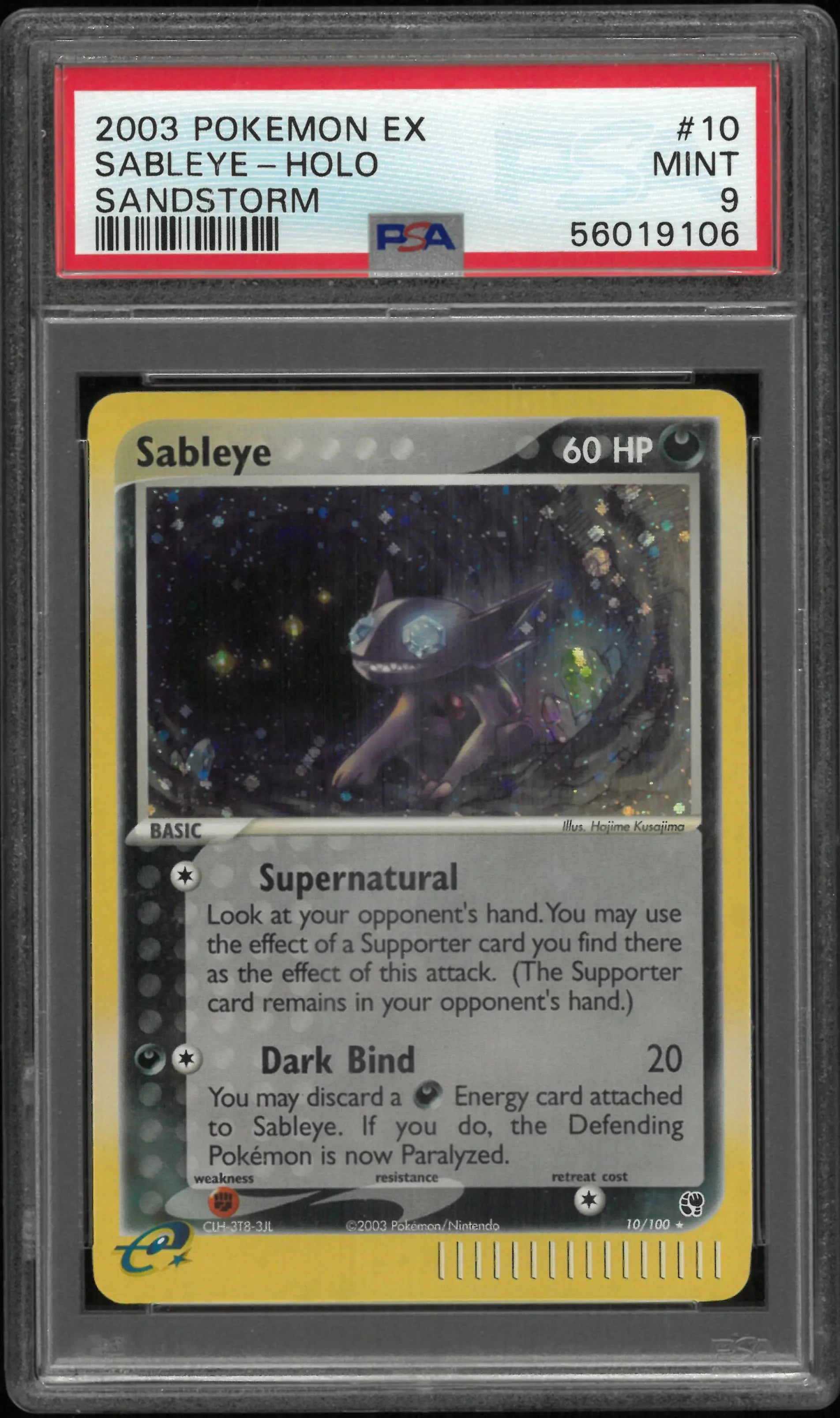 2003 Pokemon EX Sandstorm Sableye Holo Sandstorm 10/100 PSA 9 