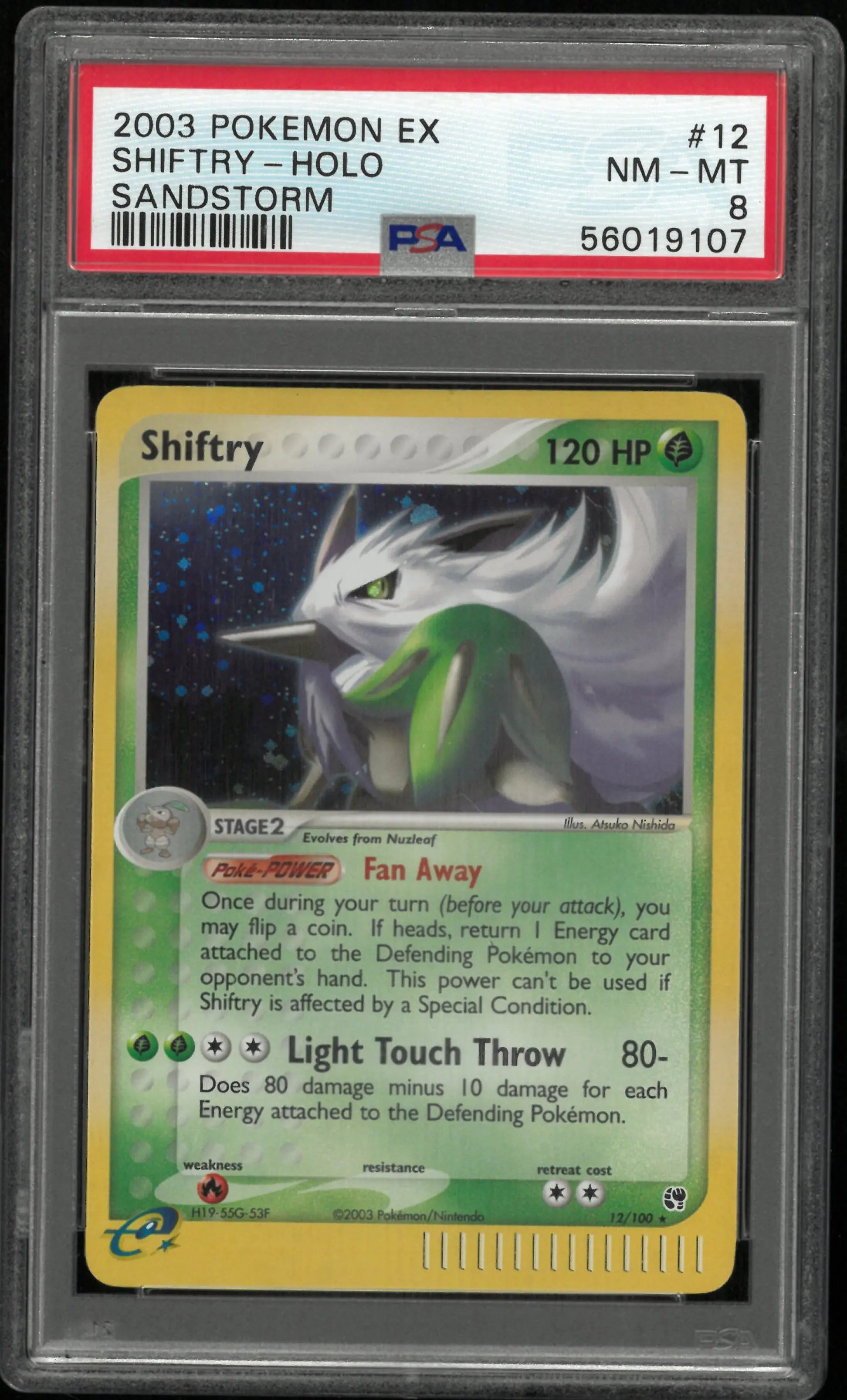 2003 Pokemon EX Sandstorm Shiftry Holo Sandstorm 12/100 PSA 8 