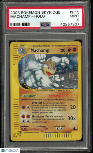 2003 Pokemon Skyridge Machamp Holo Swirl H15/H32 PSA 9 