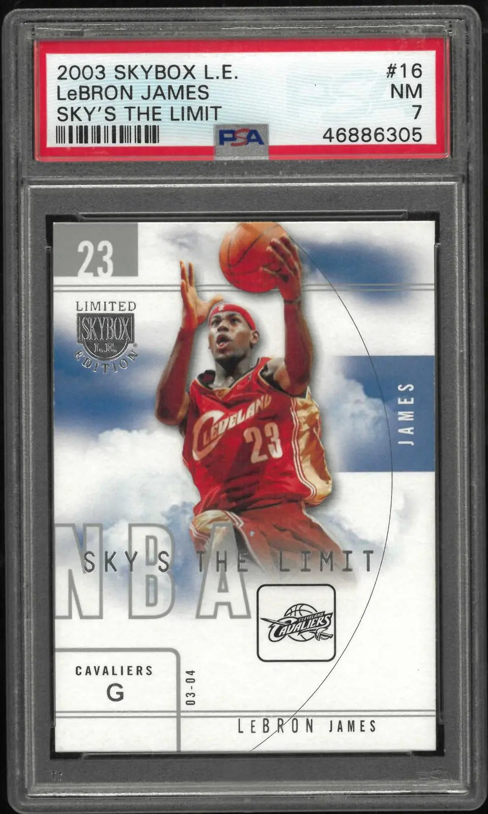 2003 Skybox Limited Edition Sky's The Limit Lebron James PSA 7 
