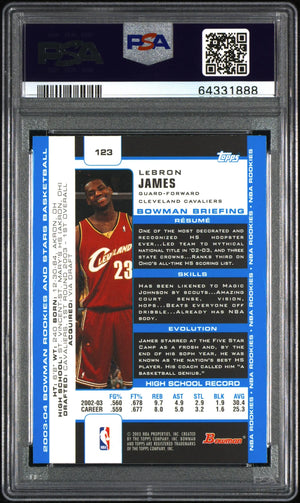 2003 Topps Bowman Rookies & Stars Lebron James RC PSA 7.5 