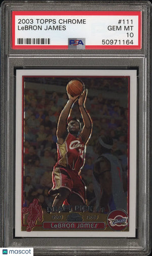 2003 Topps Chrome Basketball LeBron James RC Rookie PSA 10 #111 