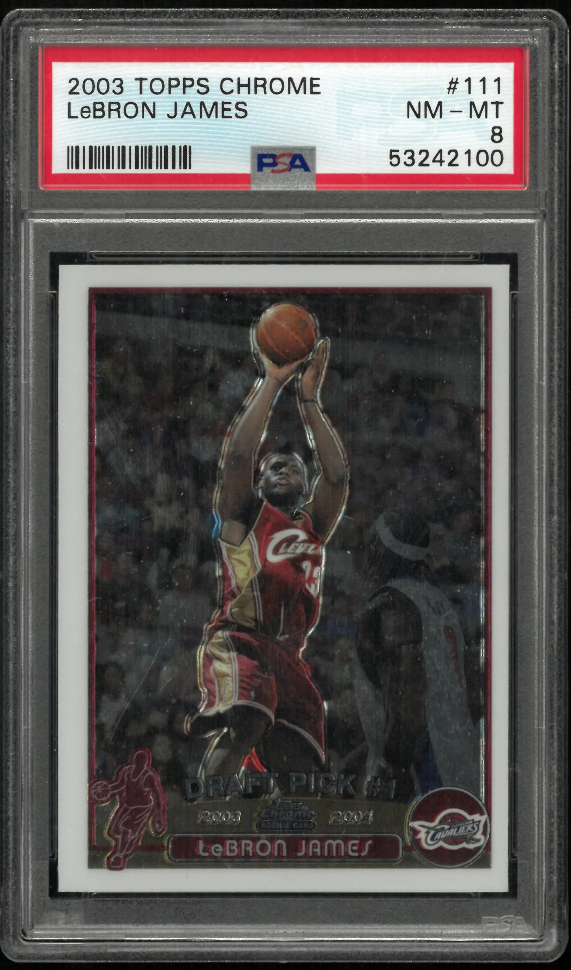 2003 Topps Chrome Basketball LeBron James RC Rookie #111 PSA 8
