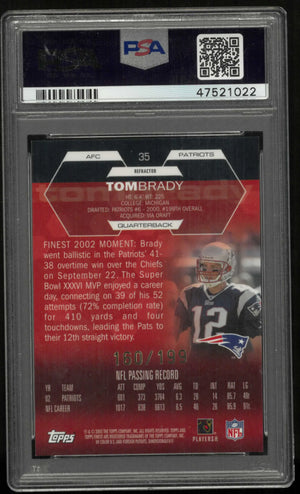2003 Topps Finest Tom Brady Refractor /199 PSA 9 