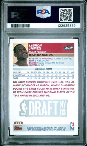 2003 Topps LeBron James #221 PSA 9 
