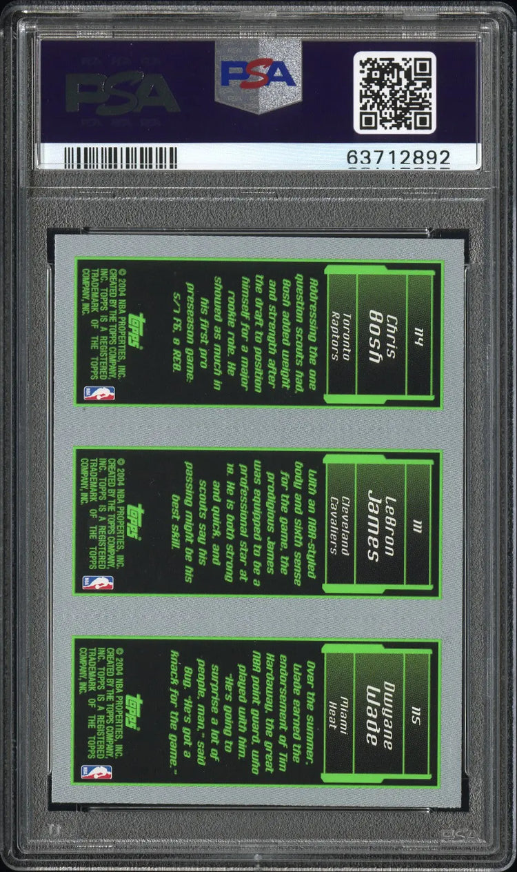 2003 Topps Rookie Matrix Chris Bosh LeBron James Dwayne Wade PSA 9 RC 