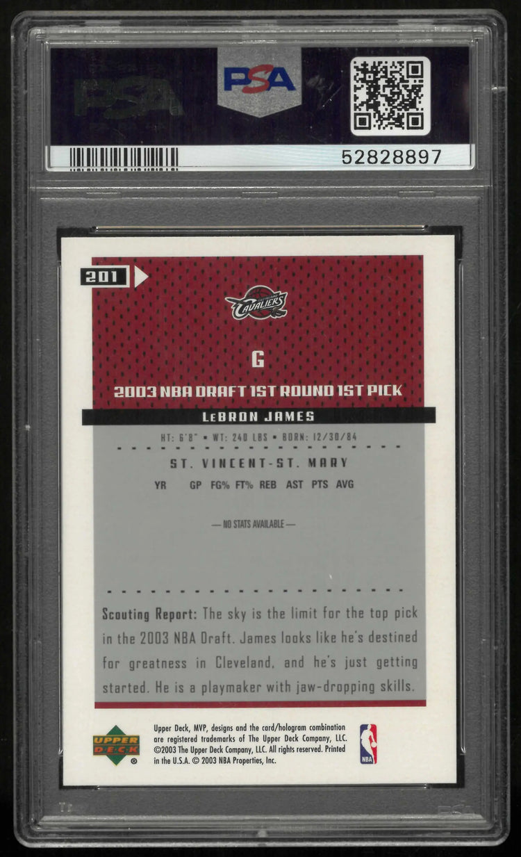2003 Upper Deck MVP Rookie Lebron James RC PSA 9 