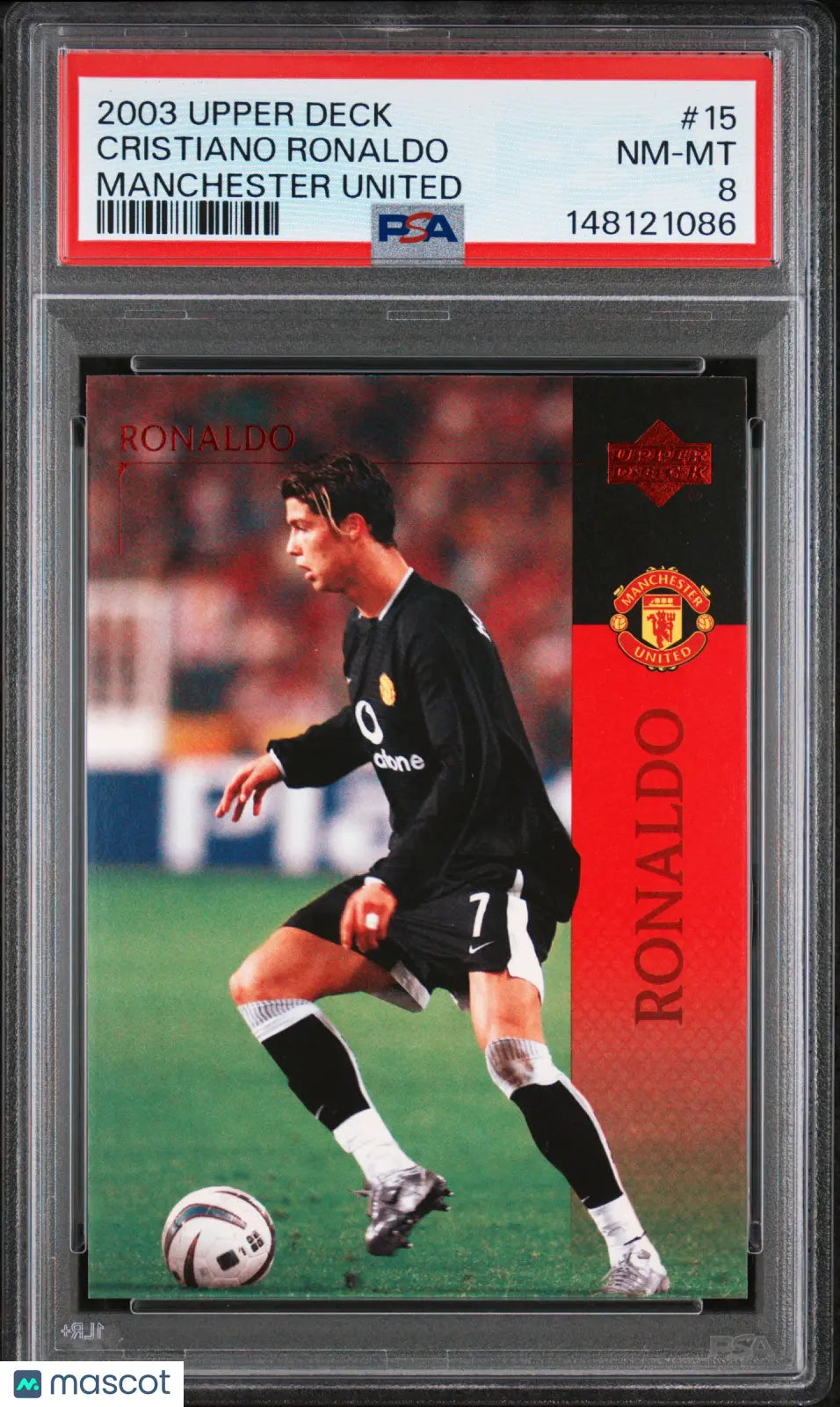 2003 Upper Deck Manchester United Black Jersey Cristiano Ronaldo #15 PSA 8 