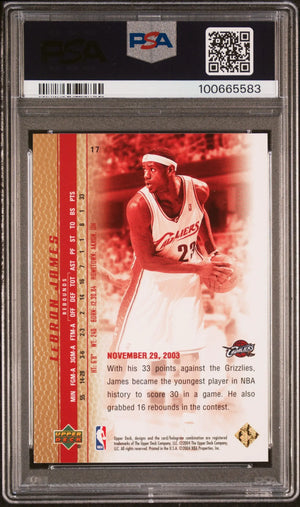 2003 Upper Deck Phenomenal Beginnings Rookie LeBron James Gold RC PSA 9 