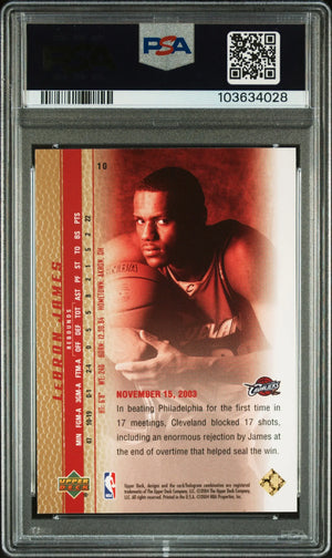 2003 Upper Deck Phenomenal Beginnings Rookie LeBron James Gold RC PSA 9 