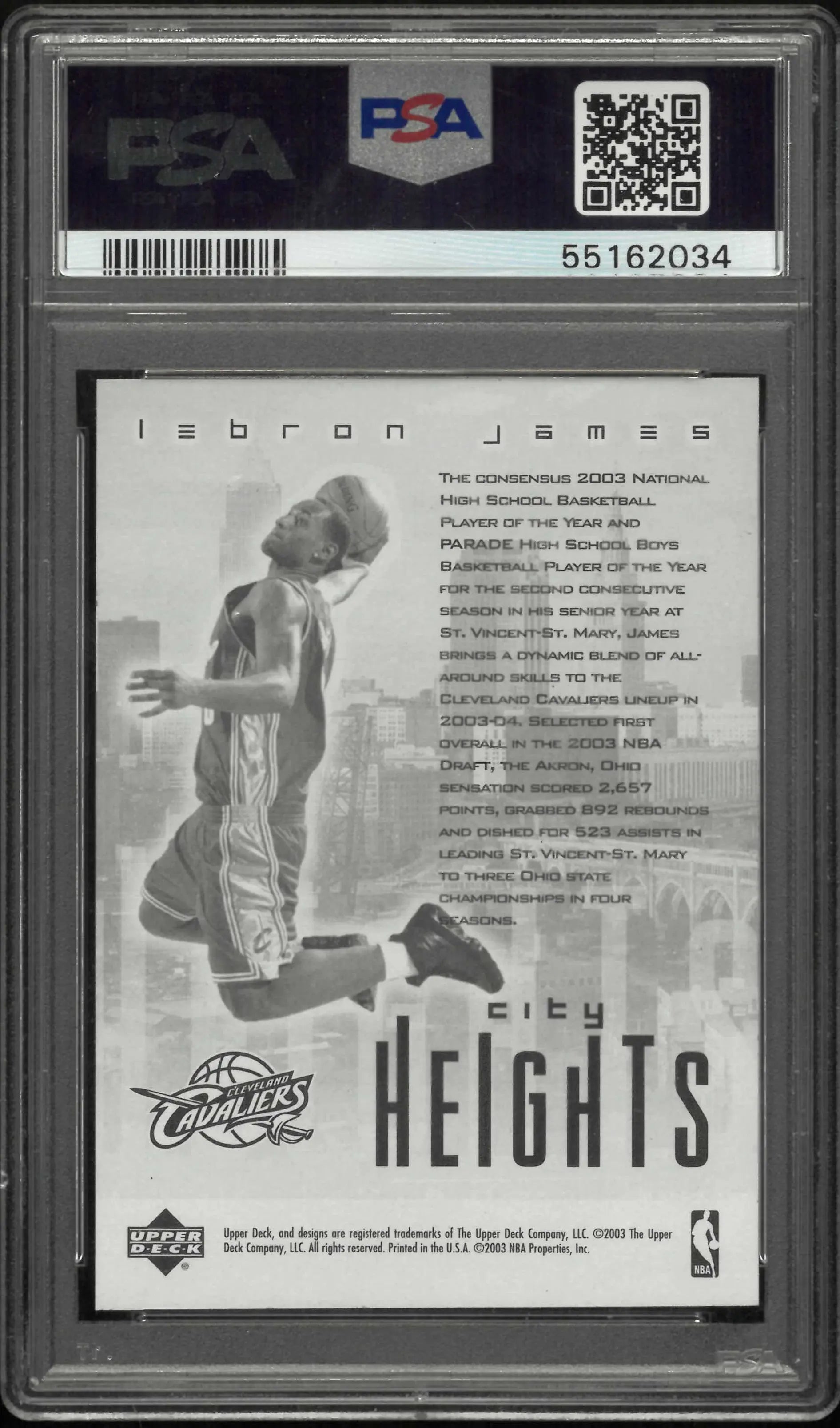 2003 Upper Deck Redemption Special Rookie Lebron James RC PSA 10 