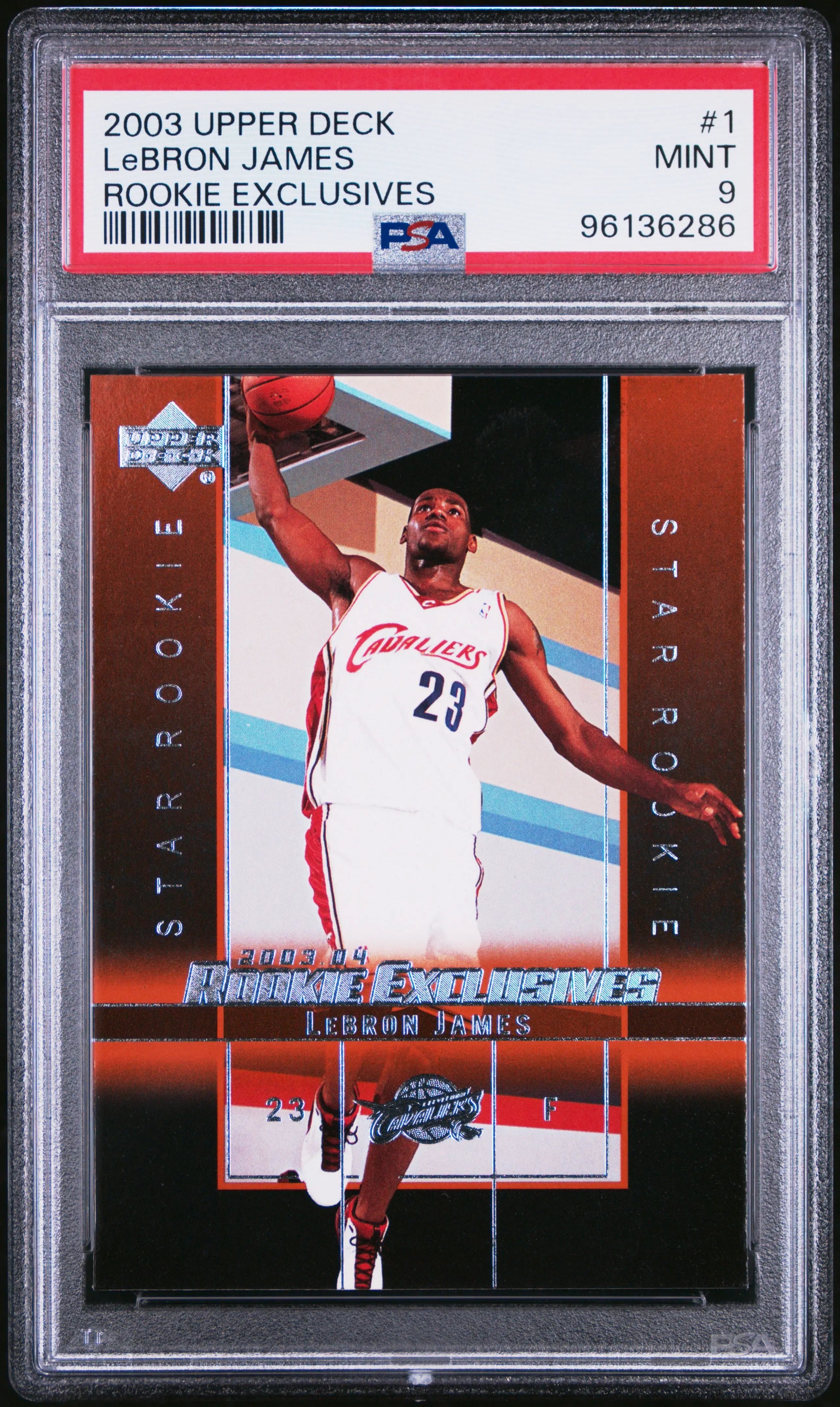 2003 Upper Deck Rookie Exclusives Lebron James RC PSA 9 