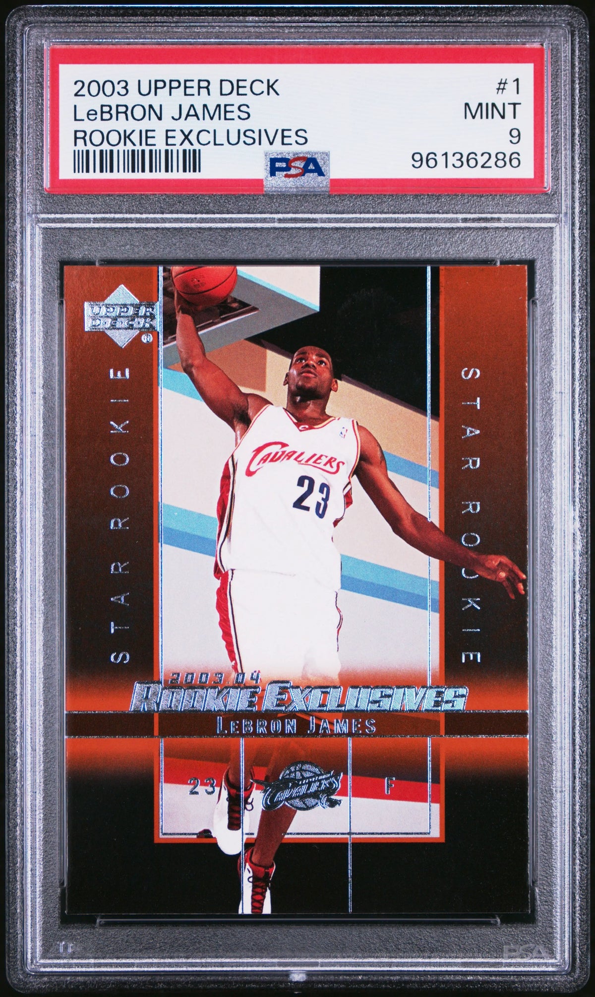 2003 Upper Deck Rookie Exclusives Lebron James RC PSA 9 