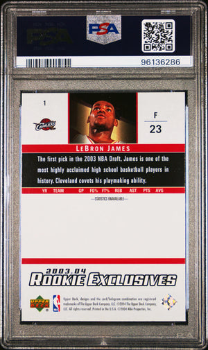 2003 Upper Deck Rookie Exclusives Lebron James RC PSA 9 
