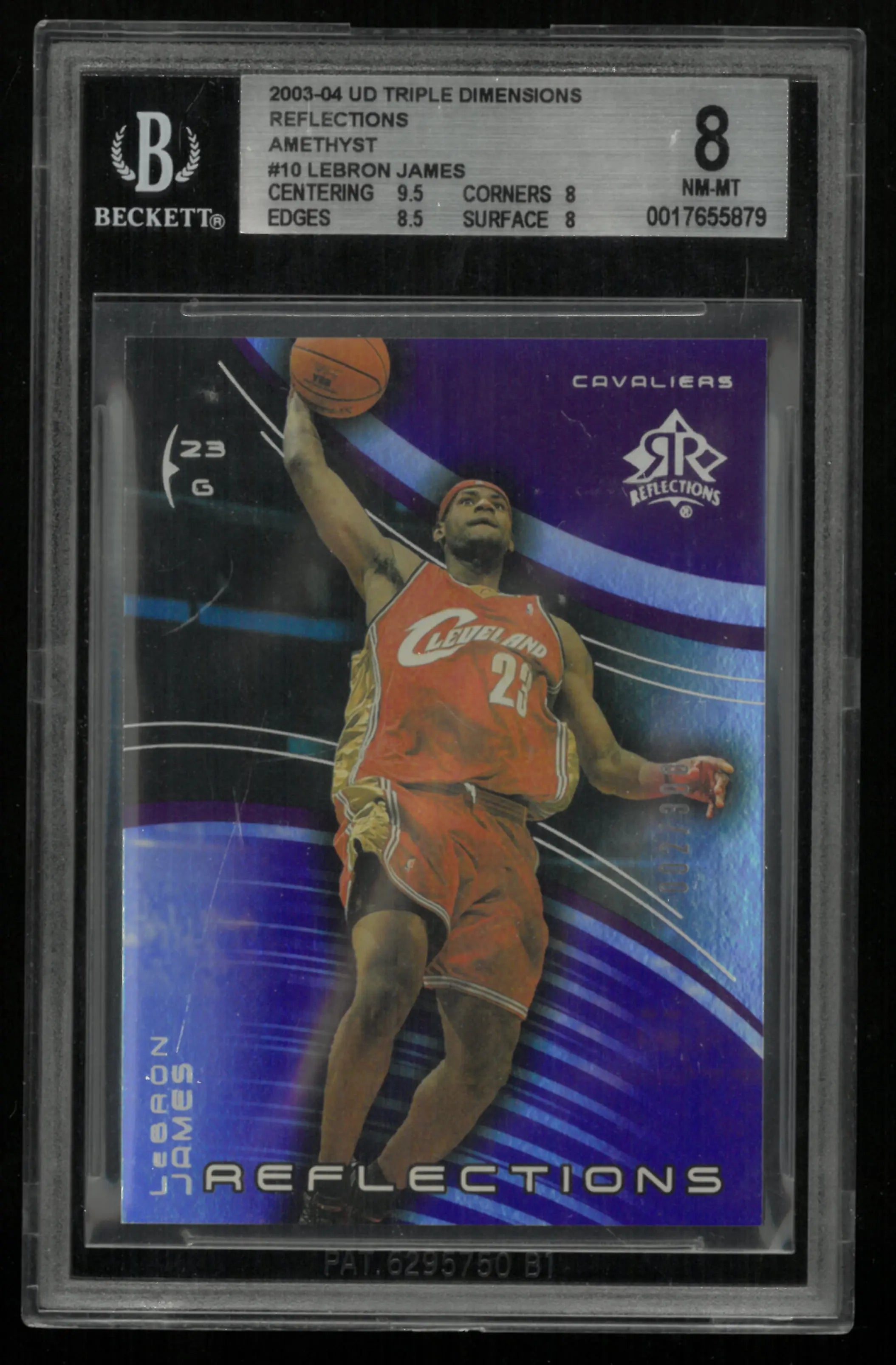 2003 Upper Deck Triple Dimensions Reflections Amethyst LeBron James BGS 8 