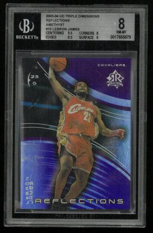 2003 Upper Deck Triple Dimensions Reflections Amethyst LeBron James BGS 8 