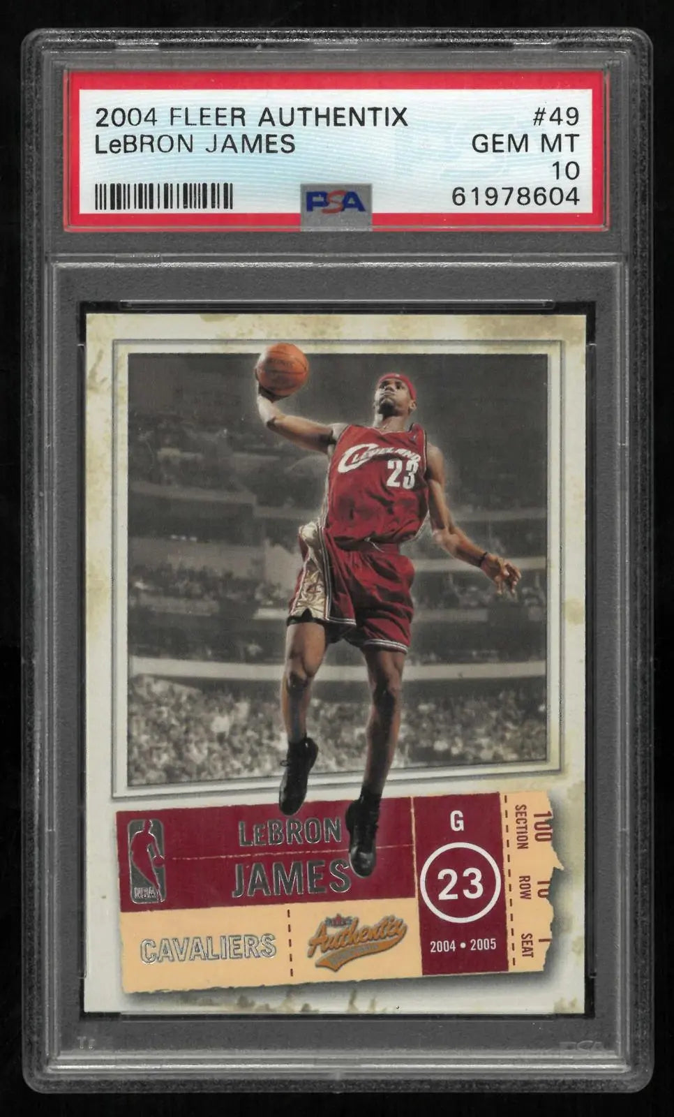 2004-05 Fleer Authentix Basketball LeBron James PSA 10 