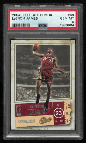 2004-05 Fleer Authentix Basketball LeBron James PSA 10 