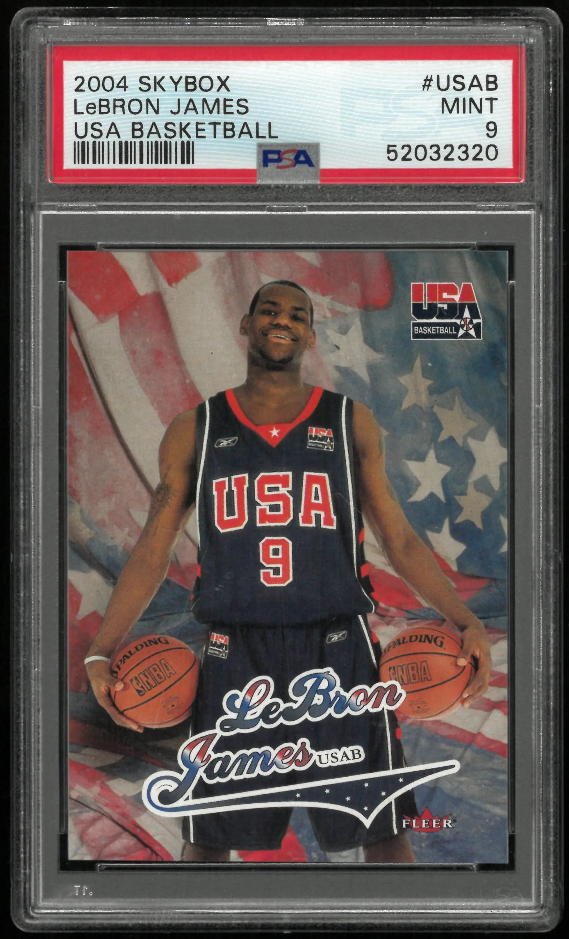 2004 Fleer Skybox USA Basketball LeBron James  PSA 9 