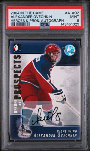 2004 In The Game Heroes & Prospects Autograph Alexander Ovechkin Auto Pros PSA 9 