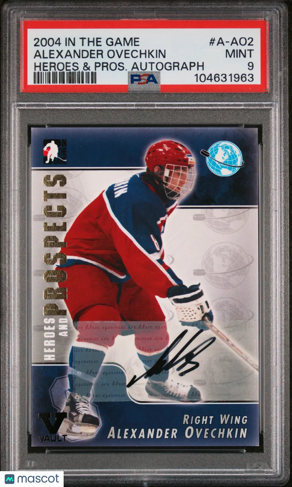 2004 In The Game Heroes & Prospects Autographs Alexander Ovechkin RC PSA 9 