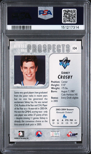 2004 In The Game Heroes & Prospects Sidney Crosby  PSA 9 