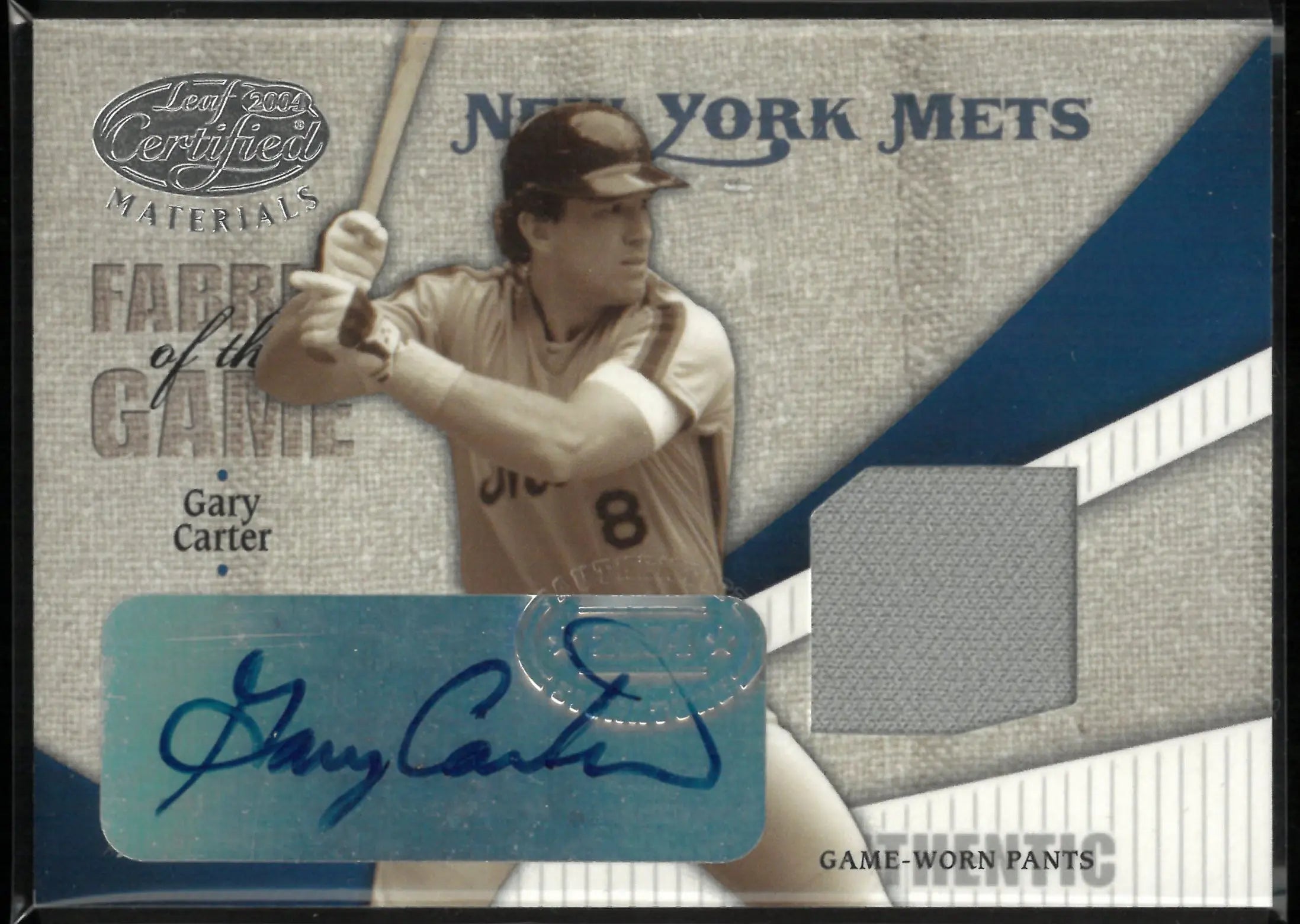 2004 Leaf Donruss Fabric of the Game Autograph Gary Carter Patch Auto /8 