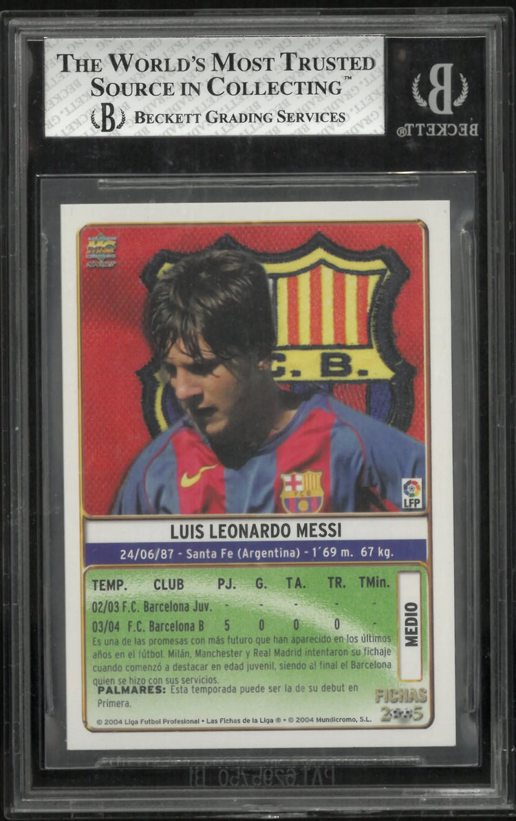 2004 Mundicromo Fichas Lionel Messi #617 BGS 7.5 