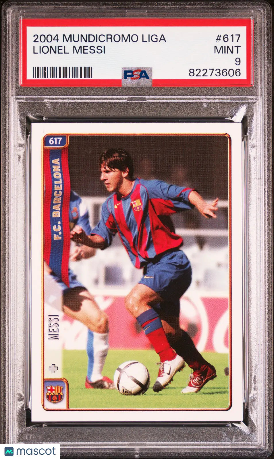 2004 Mundicromo Liga Rookie Lionel Messi RC #617 PSA 9 F.C. Barcelona 