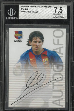 2004 Panini Mega Cracks Barca Campeon Spanish Lionel Messi RC Rookie #89 BGS 7.5 