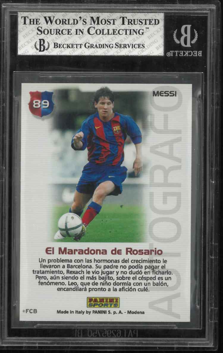 2004 Panini Mega Cracks Barca Campeon Spanish Lionel Messi RC Rookie #89 BGS 7.5 