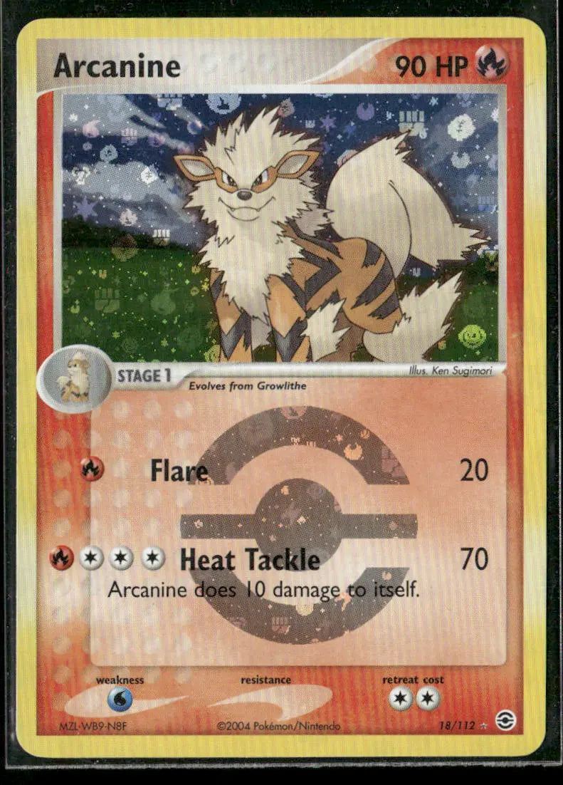 2004 Pokemon EX FireRed & LeafGreen Reverse Holofoil Arcanine 18/112 