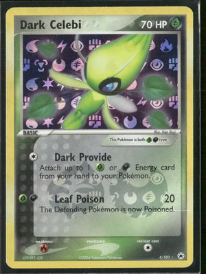 2004 Pokemon EX Hidden Legends Reverse Holofoil Dark Celebi 4/101 