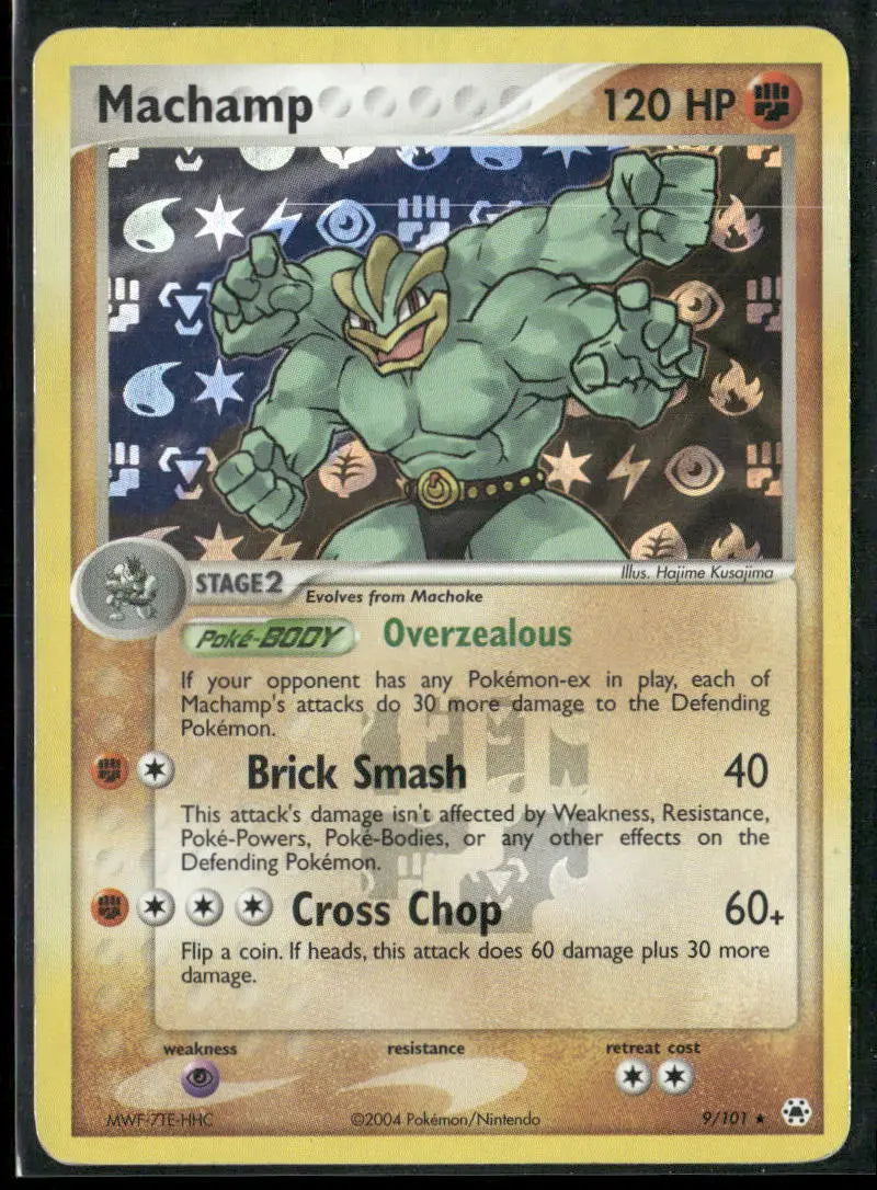 2004 Pokemon EX Hidden Legends Reverse Holofoil Machamp 9/101 