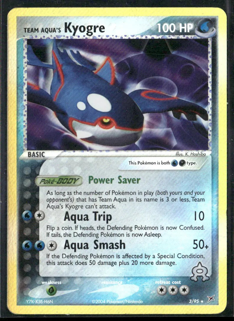 2004 Pokemon EX Team Magma vs Team Aqua Reverse Holofoil Team Aqua's Kyogre 3/95 LP 