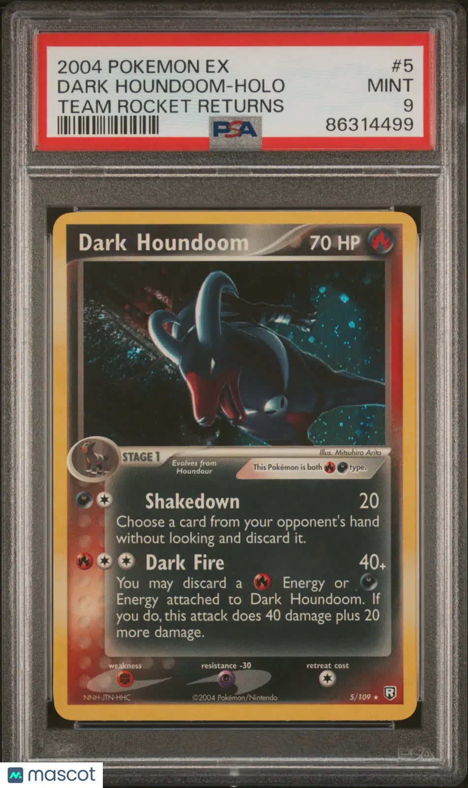 2004 Pokemon EX Team Rocket Returns Dark Houndoom Holo PSA 9 5/109 