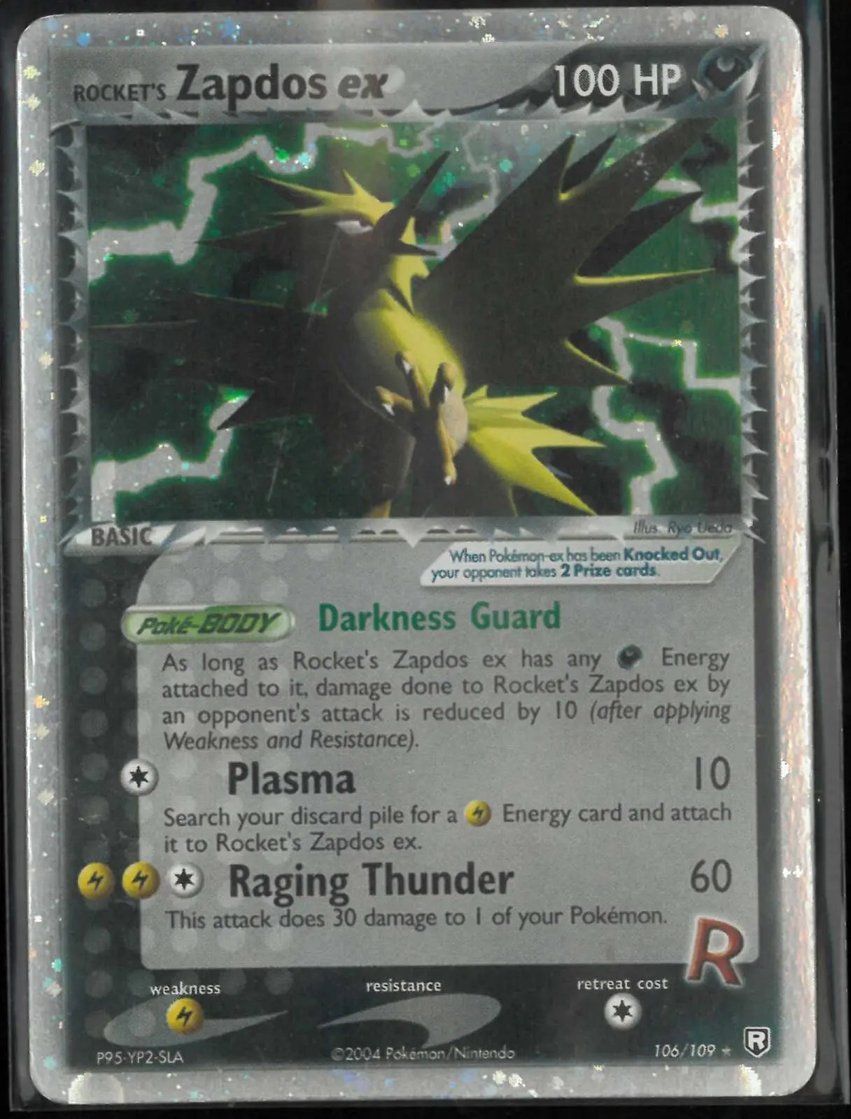 2004 Pokemon EX Team Rocket Returns Rocket's Zapdos ex 106/109 MP 