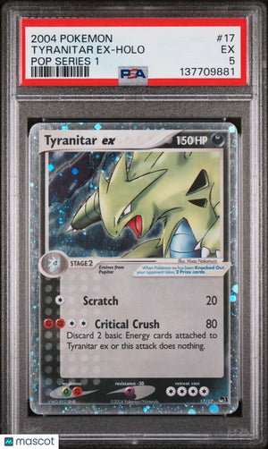 2004 Pokemon Pop Series 1 Tyranitar EX Holo Pop Series 1 PSA 5 17/17 