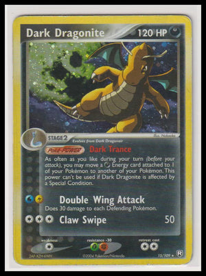 2004 Team Rocket Returns Pokemon Dark Dragonite Holo 15/109 HP 